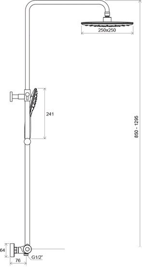 Душевая система Ravak TE 093.00/150 [X070099]