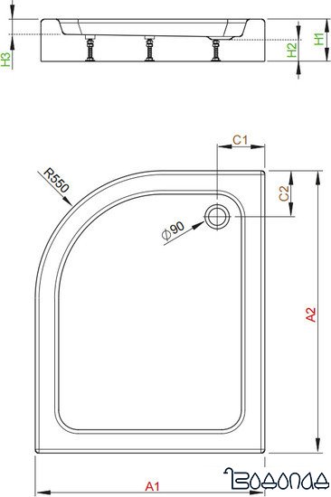 Душевой поддон Radaway Laros E Compact 100x80 (правый) [SLE81017-01R] фото 2