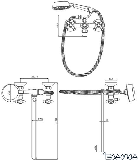 Смеситель Damixa RedBlu Retro 239500000 фото 2