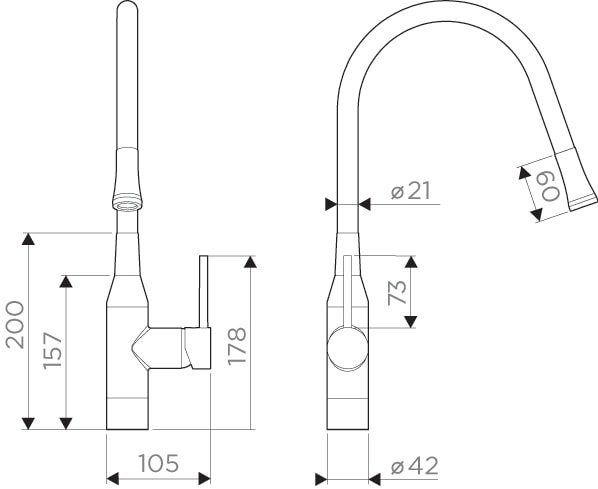 Смеситель Omoikiri Yatomi-BN-WH 4994250