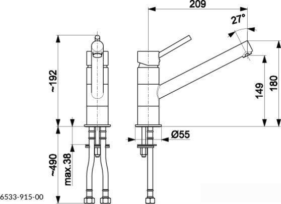 Смеситель Armatura Andra 6533-915-22