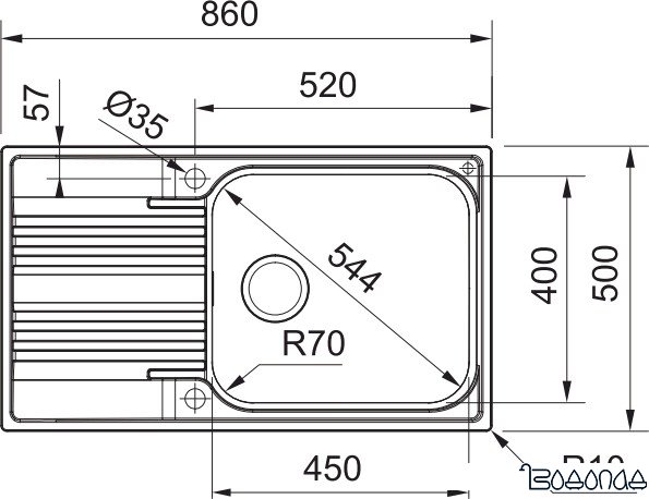 Кухонная мойка Franke Smart SRX 611-86 XL