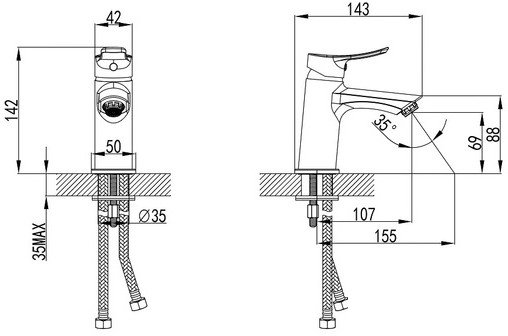 Смеситель Milardo Amplex AMPSB00M01