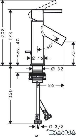 Смеситель Axor Starck 10102000 (хром)