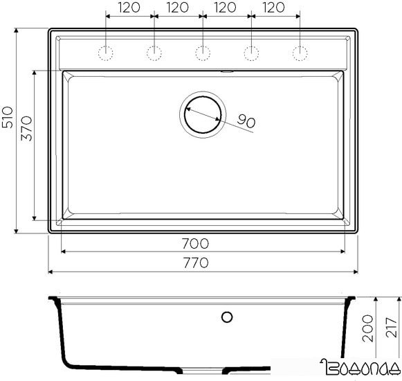 Кухонная мойка Omoikiri Daisen 77 DC фото 4