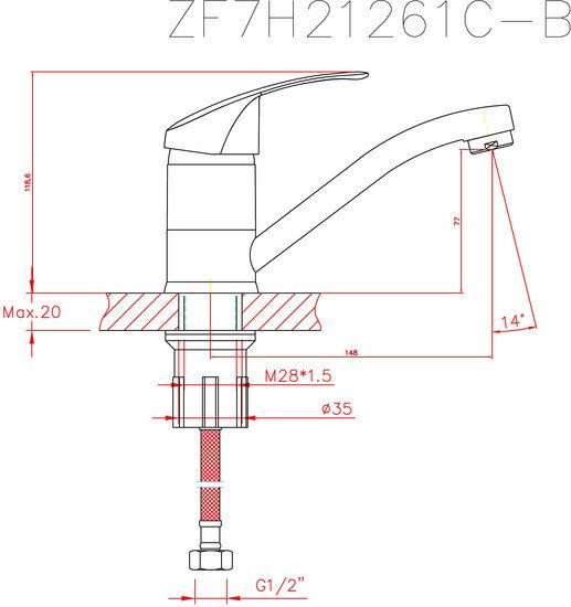 Смеситель Cron CN4521-2 (хром)