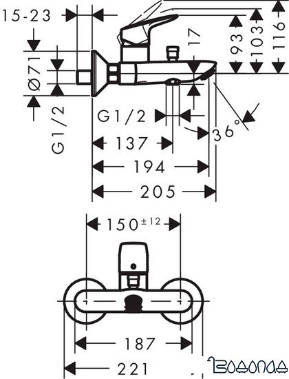Смеситель Hansgrohe Logis 71401000 фото 2