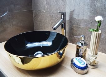 Умывальник Gid NC412 (черный/золотой)