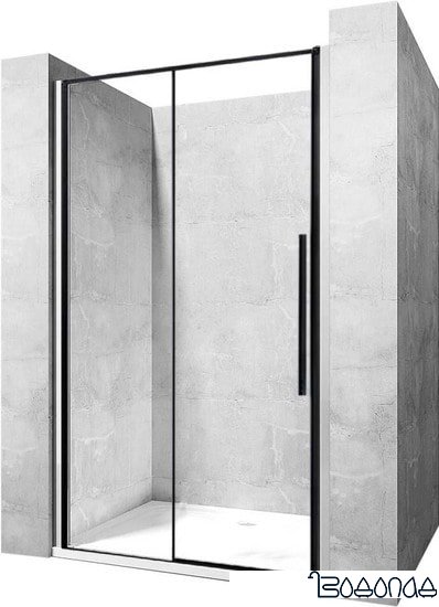 Душевая дверь Rea Solar 90 (черный/прозрачное стекло) фото 1