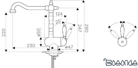 Смеситель Omoikiri Kyoto OKY-AB-35 (античная латунь)