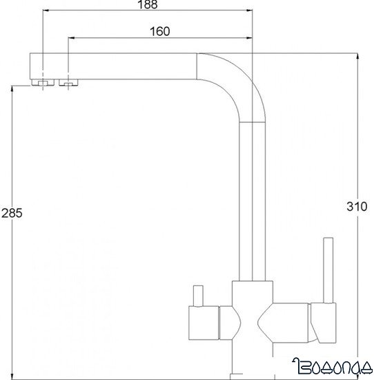 Смеситель Aquasanita Akvaduo 2663 (черный металлик)