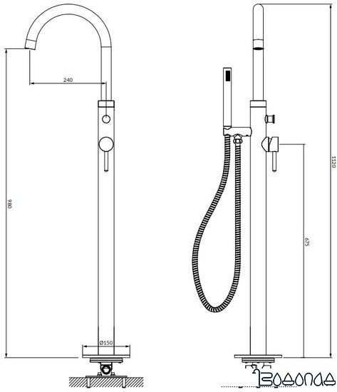 Смеситель Omnires Y Y1233GLB