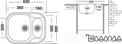 Кухонная мойка Kromevye EX 155 D Кухонная мойка Kromevye EX 155 D