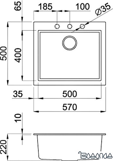 Кухонная мойка Elleci Quadra 105 Dark Grey 99