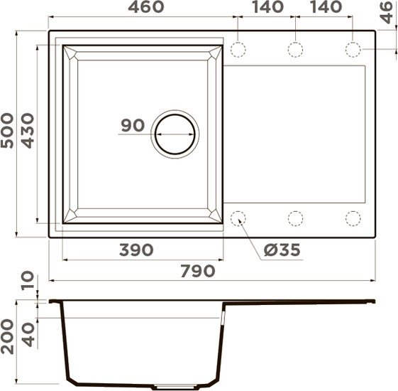 Кухонная мойка Omoikiri Sakaime 79 GR (leningrad grey) фото 2