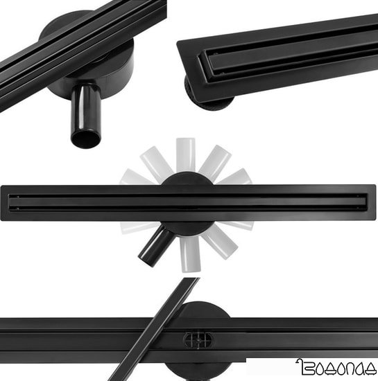 Трап/канал Calani Eco360 Slim 100 Black CAL-G0029