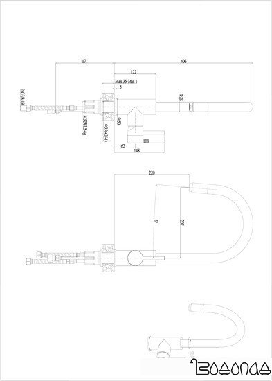 Смеситель Haiba HB71304-3 (нержавеющая сталь)
