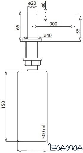 Дозатор для жидкого мыла Aquasanita DS-111 (кварц)