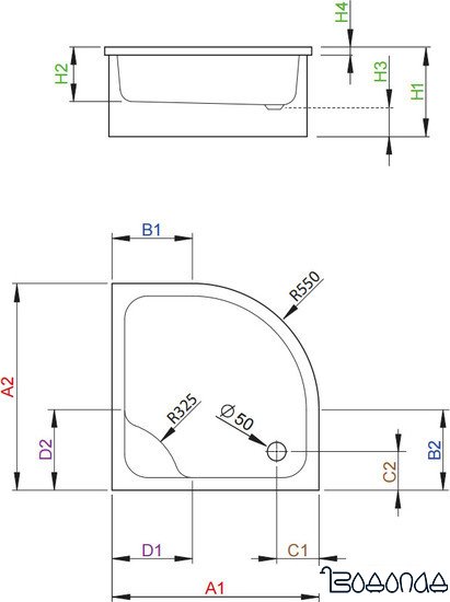 Душевой поддон Radaway Naxos A 90x90 [SBA9941-1]