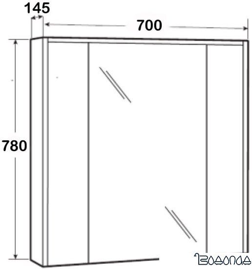 Roca Шкаф с зеркалом Ronda ZRU9303008