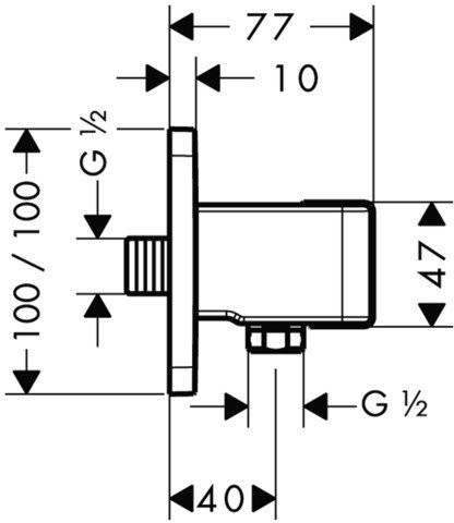 Держатель душевой лейки с подключением Axor Porter 11626000
