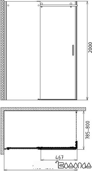 Душевой уголок Gemy Modern Gent S25191C-A6-80 фото 4