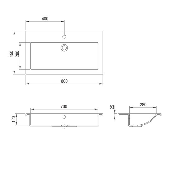 Умывальник Aquasanita BQA 80 700 (белый)
