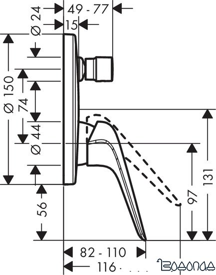 Смеситель Hansgrohe Novus 71045000 фото 3
