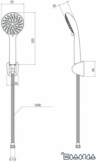 Душевой гарнитур Deante Avis NGV 041K