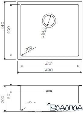 Кухонная мойка Omoikiri Taki 49-U/IF-N