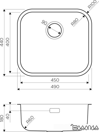 Кухонная мойка Omoikiri Omi 49-U-AB