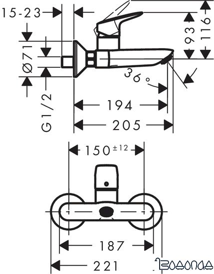 Смеситель Hansgrohe Logis 71225000