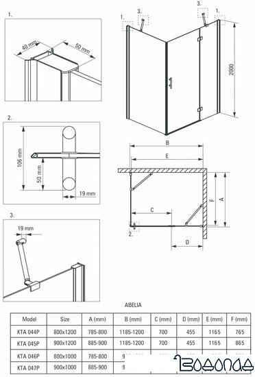 Душевой уголок Deante Abelia 90x100 KTA 047P