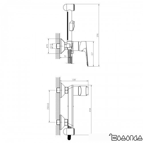 Гигиенический душ Rossinka Silvermix RS27-52
