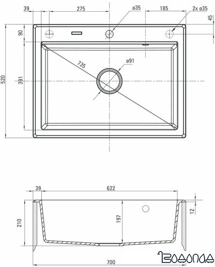 Кухонная мойка Deante Eridan ZQE A103 (алебастровый) Кухонная мойка Deante Eridan ZQE A103 (алебастровый)