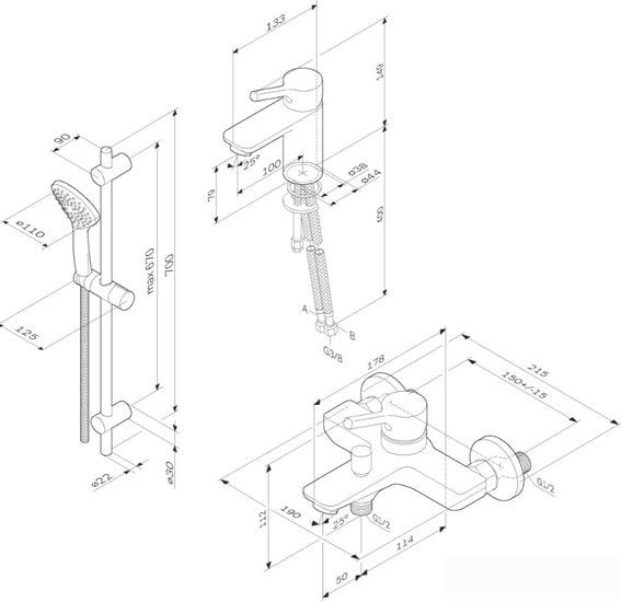 Комплект смесителей AM.PM X-Joy S F40985B00 фото 2