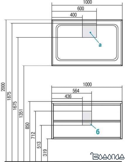 Акватон Тумба под умывальник Римини 100 1A232801RN010 фото 3