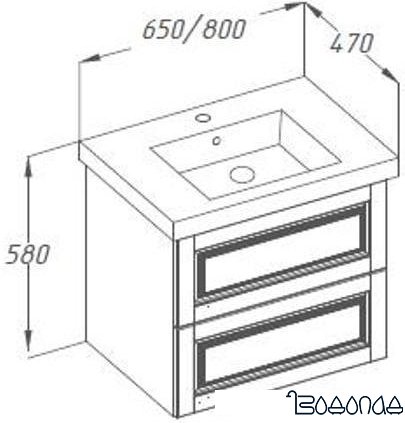 Smile Тумба с умывальником Сити Z0000013934+640207 (белый) фото 4