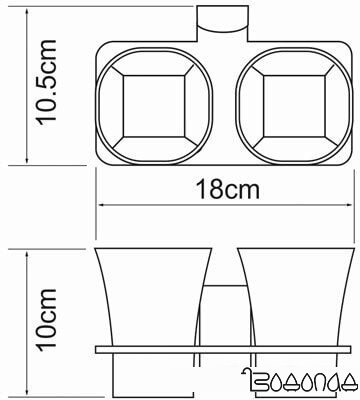 Набор стаканов для зубной щетки и пасты Wasserkraft Leine K-5028D фото 3