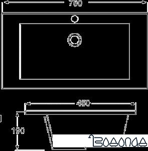 Умывальник Triton Ника 75 825B 75x46