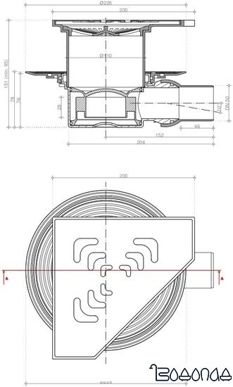 Трап/канал Pestan Confluo Standard Angle 1 Gold фото 2