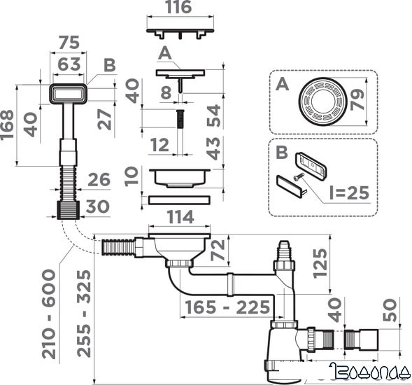 Сифон Omoikiri WK-1C IN 4956472 фото 2