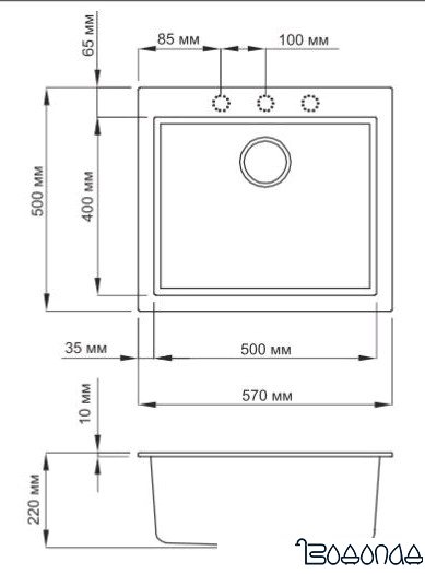 Кухонная мойка Omoikiri Bosen 57-BL (4993145) фото 2