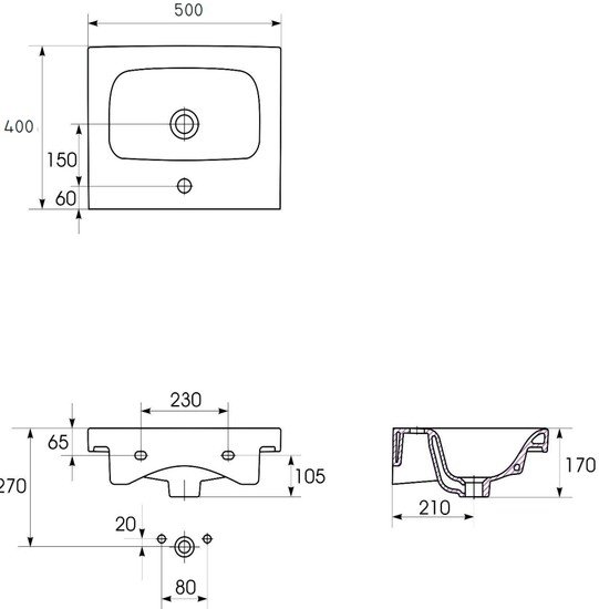 Умывальник Cersanit Moduo 50 UM-MOD50/1 фото 4