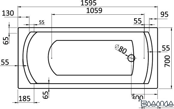 Ванна Santek Монако 160x70 (1WH111977)