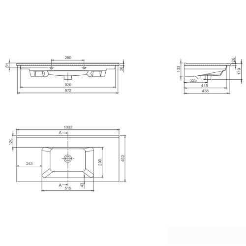 Умывальник CeraStyle Arte VB048A02U00