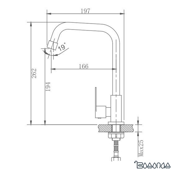 Смеситель Haiba HB4182 (нержавеющая сталь)