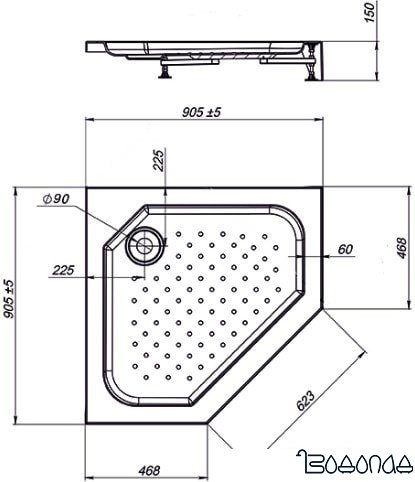 Душевой поддон Vincea VST-3AP-9090 90x90