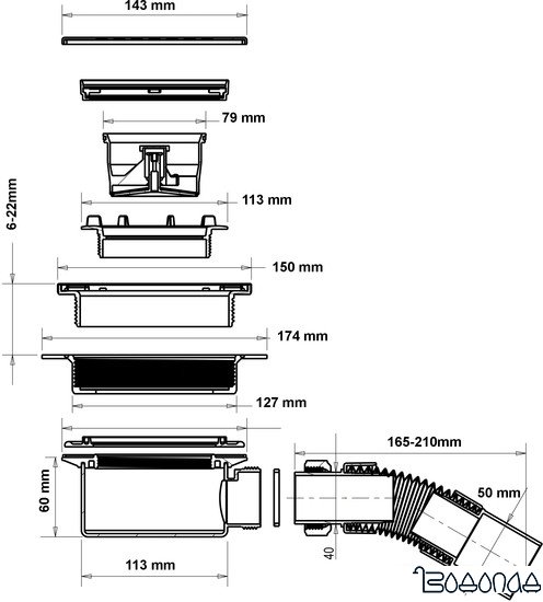 Трап/канал McAlpine MRFG7-NRV-PS