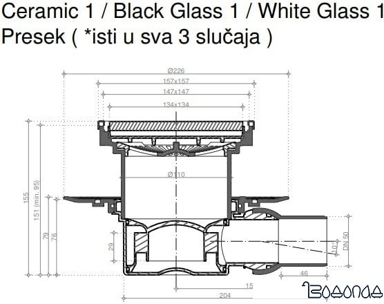 Трап/канал Pestan Confluo Standard Black Glass 1 Gold
